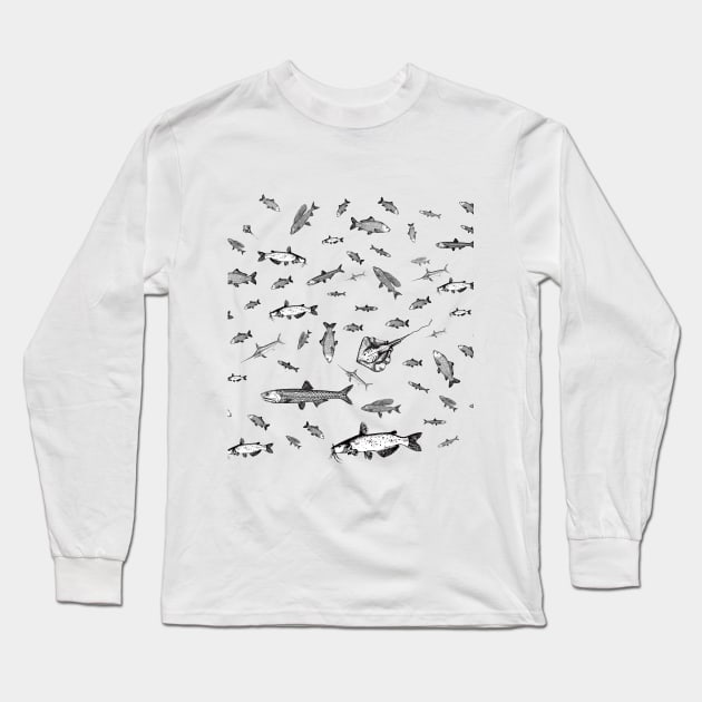 Fishes #fish #fishes Long Sleeve T-Shirt by JBJart